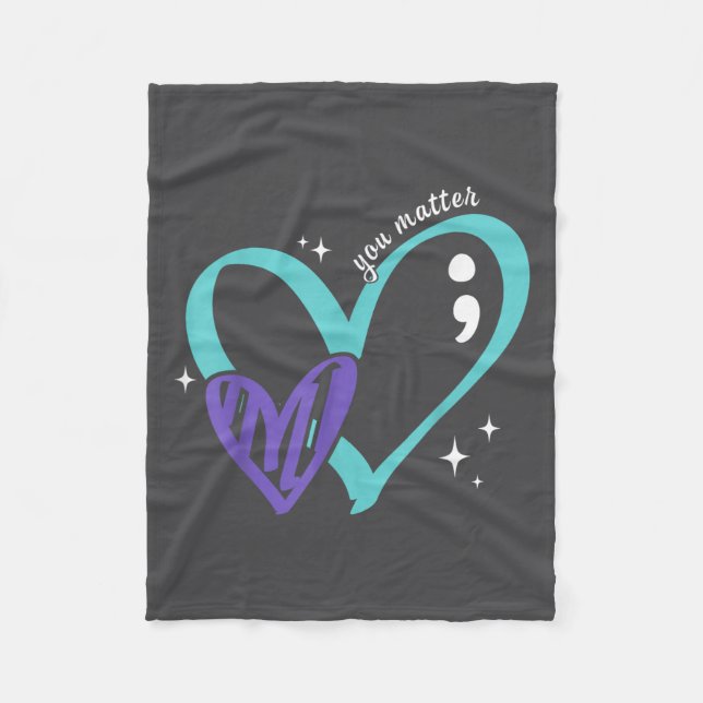 Couverture Polaire You Suicide Prevention Awareness Teal &amp; Purple (Devant)