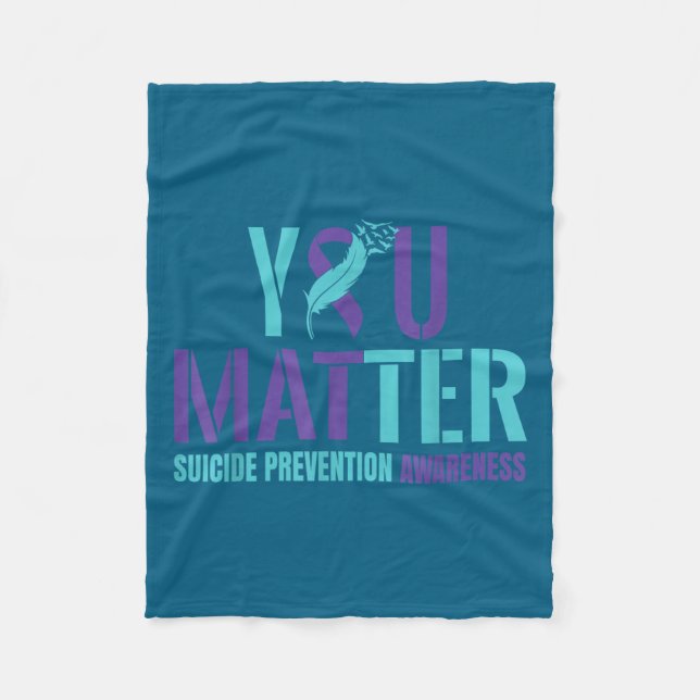 Couverture Polaire You - Suicide Prevention Teal Purple Awareness Rib (Devant)