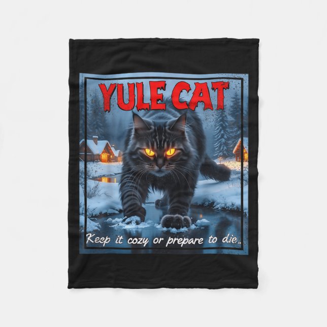 Couverture Polaire Yule Cat Keep It Cozy Funny Winter Quote  (Devant)