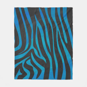 Couverture Polaire Zebra Black et Blue Print