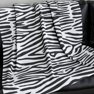 Couverture Polaire Zebra Imprimer Motif noir et blanc