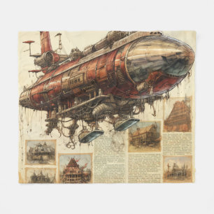 Couverture Polaire Zeppelin Steampunk vintage (11)