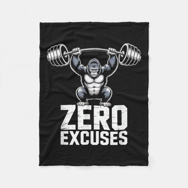 Couverture Polaire Zero Excuses Gorilla Gym Motivational Workout  (Devant)