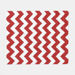 Couverture Polaire Zigzag rouge et blanc