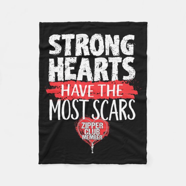 Couverture Polaire Zipper Club Membre Open Heart Surgery Survivor (Devant)