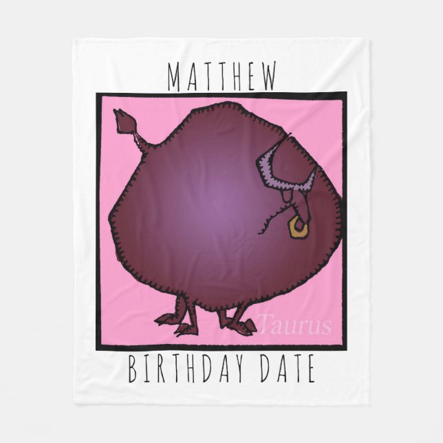 Couverture Polaire Zodiac Signes Taurus personnalisées Anniversaire (Devant)