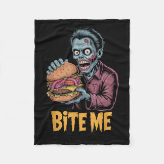 Couverture Polaire Zombie Burger Drôle Nourriture Halloween