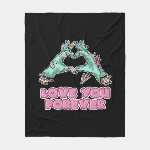 Couverture Polaire Zombie Classic - Squelette Coeur Et Mains