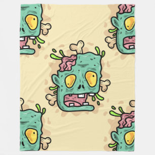Couverture Polaire zombie d'halloween beige