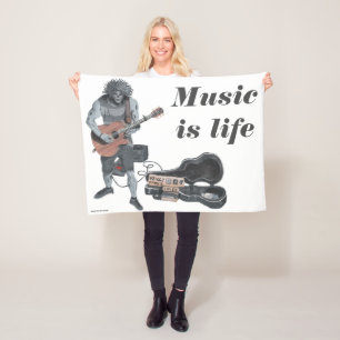 Couverture Polaire Zombie Guitar Rock Musicien Imaginaire Art Blanket