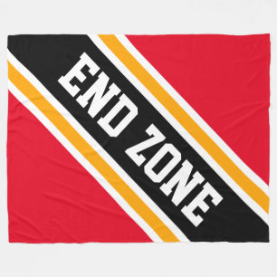 Couverture Polaire ZONE FIN Bright Red Jaune Black Football Stripes