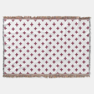 Couverture Polka de mûre croise sur blanc