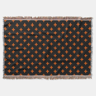 Couverture Polka orange croise sur noir