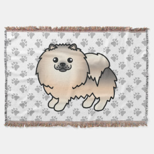 Couverture Pomeranian Sable Crème Chien de Dessin Animé Migno