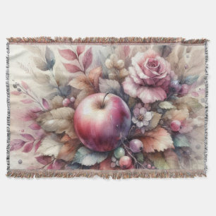 Couverture Pommes automnales en couleurs pastel aquarelle