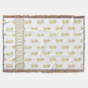 Couverture Poodle Personnalisé (Fauve Tan Blond Doré)