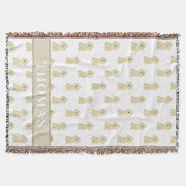 Couverture Poodle Personnalisé (Fauve Tan Blond Doré) (Devant)