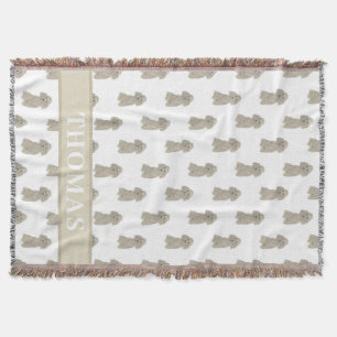 Couverture Poodle Personnalisé (Gris Argent) 