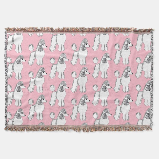 Couverture Poodles blancs Motif Push Lot (Devant)