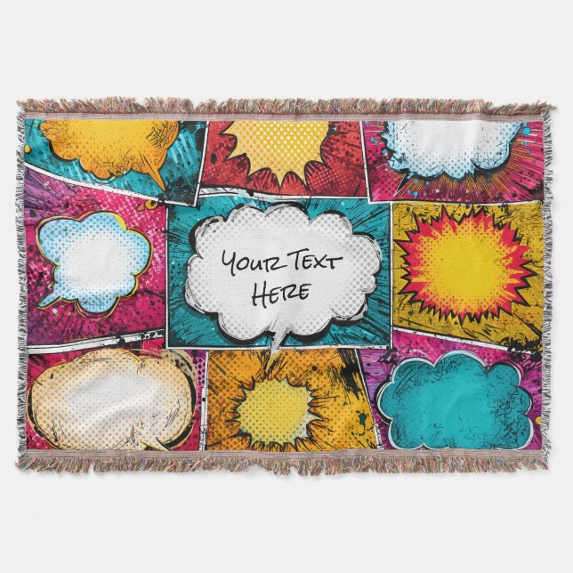Couverture Pop Art Comic Panel Throw Blanket (Devant)