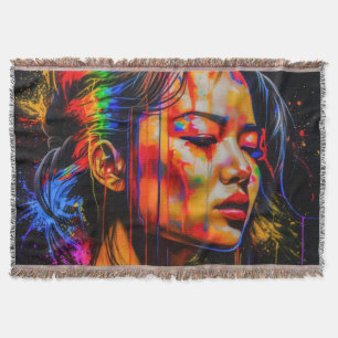 Couverture Portrait Neon Vibrant - Art Expressionniste Abstra