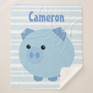 Couverture potelée bleue personnalisée de Sherpa