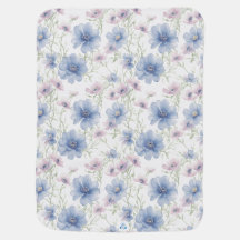 Aquarelle Petite Anémonie Bleue Et Rose