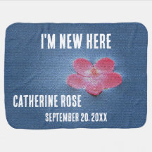 Baby shower Nouveau Ici Fille Fleur Rose