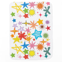 Bébé couverture multicolore étoiles baby shower ca