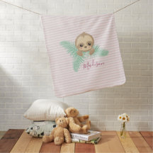 Bébé mignon Sloth Baby Monogram Baby Blanket