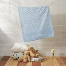 Blue And White Squiggly Chevron Zigzag With Name