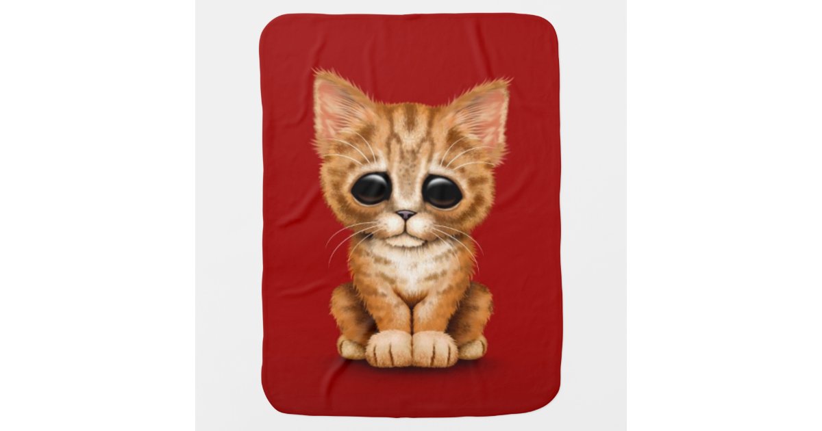 Couverture Pour Bebe Chat Tigre Orange Mignon Triste De Chaton Sur Le Zazzle Ch