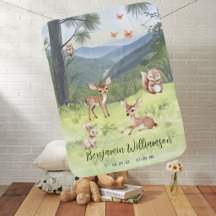 Couverture Animaux de la Forêt Bébé Garçons Date d