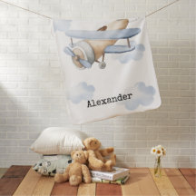 Couverture bébé d'avion personnalisée