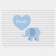 Couverture éléphante bébé avec option de nom perso