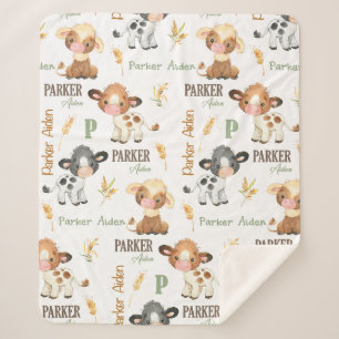 Couverture pour bébé de vache personnalisée   Sher