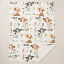 Couverture pour bébé de vache personnalisée | Sher