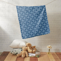 Élégant motif floral géométrique bleu