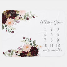 Couverture pour bébé Floral d'hiver