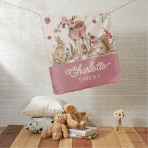 Grotte Whimsical Woodland Baby Blanket Floral Nurs