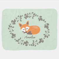 Nom personnalisé Château Fox Baby Blanket