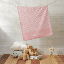 Pink And White Squiggly Chevron Zigzag With Name