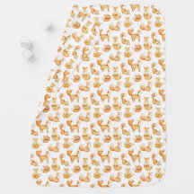 Plaid de bébé aux motifs de renardeaux