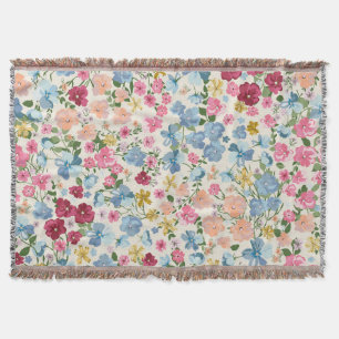Couverture pré du milieu de l'été, motif plante en fleurs.