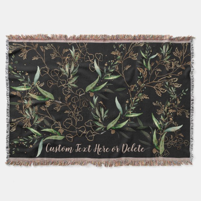 Couverture Premium Black Gold Botanical Eucalyptus Green (Devant)