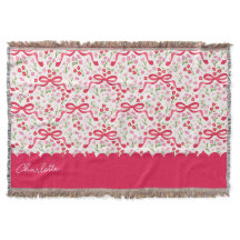 Preppy Hand Drawn Coquette Pink Red Bows