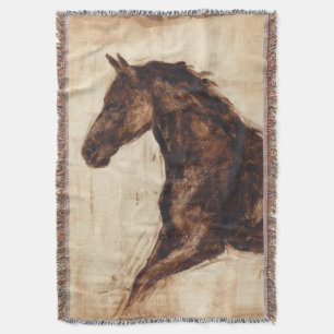 Couverture Profil de cheval sauvage Brown