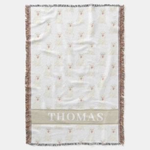 Couverture Pug Personnalisé (Blanc) 