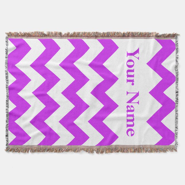 Couverture Purple Bold Chevron avec nom personnalisé (Devant)