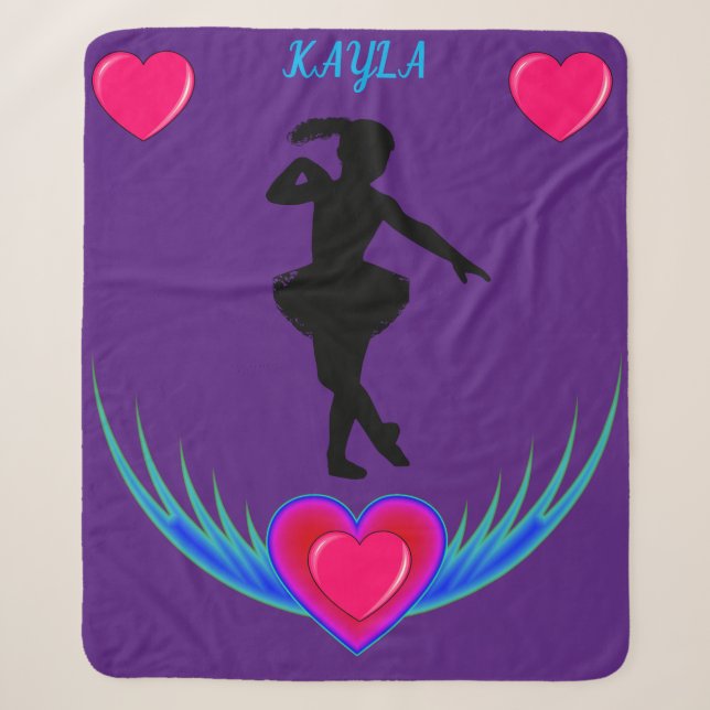 Couverture Purple Dance avec ballerine et coeur ro (Devant)
